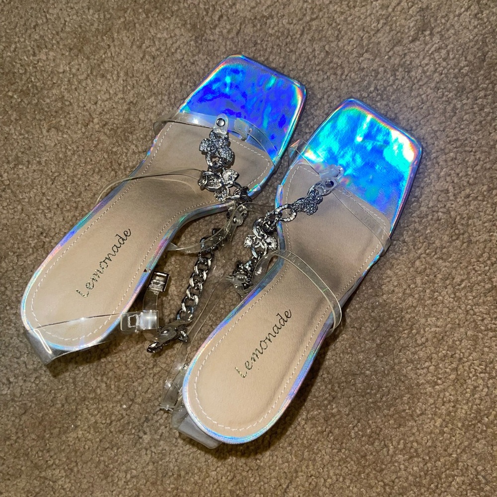 Lemonade Silver Holographic Heels
